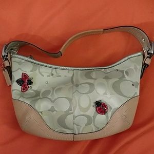 Coach Ladybug Applique Optic Signature Hobo #6723